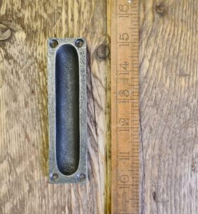 Flush Handle Square End Cast Antique Iron 130mm x 30mm