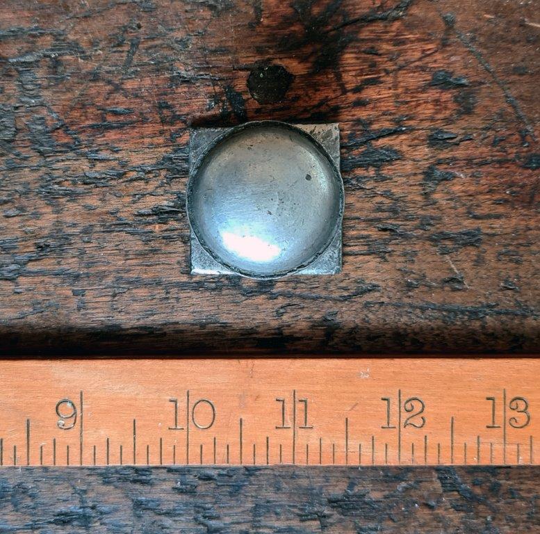 Knob and Square Back Plate BRAMLEY Antique Iron 35mm Diameter