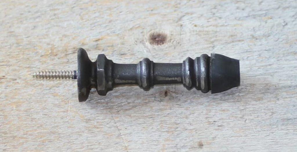 Door Stop Wall Fixing with Thread Cast Antique Iron 100mm