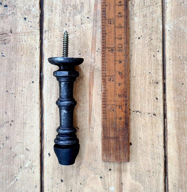 Door Stop Wall Fixing with Thread Cast Antique Iron 100mm - Image 2