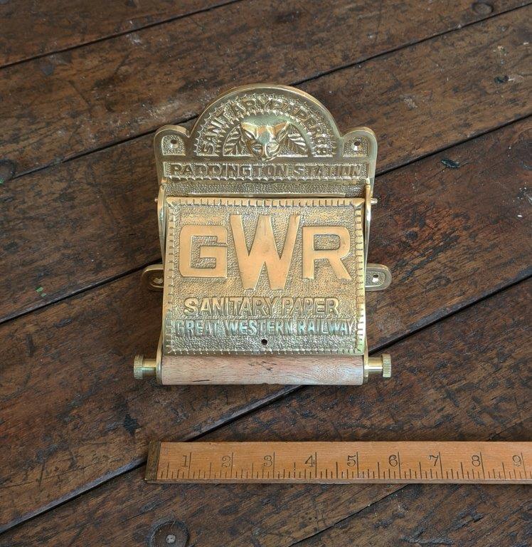 Toilet Roll Holder with Lid GWR Solid Brass 150mm
