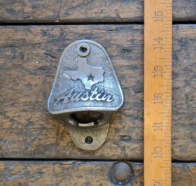 Bottle Opener Wall Mounted AUSTIN Texas Cast Antique Iron