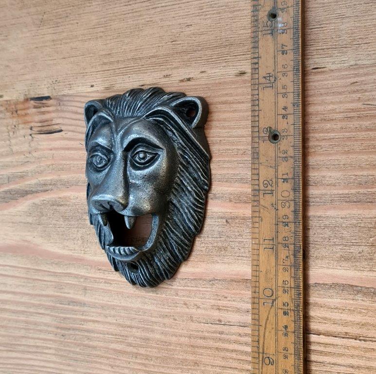 Bottle Opener Wall Mounted LION FACE Cast Antique Iron - Image 2