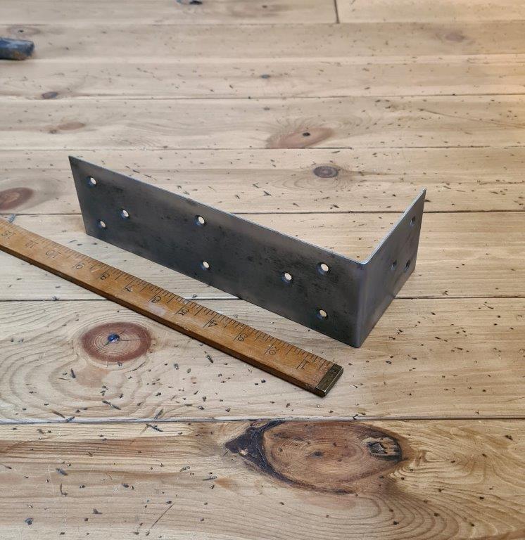 Butchers Block Corner Antique Steel 75mm High x 250mm x 100mm (1.5mm) - Image 2
