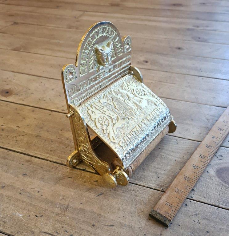 Toilet Roll Holder with Lid BURY ST LONDON Solid Brass DROP-IN 150mm - Image 2