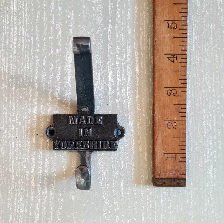 Coat Hook Double 2 Part MADE IN YORKSHIRE Antique Iron 110mm - Image 2