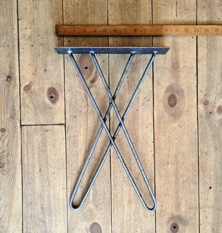 Bench End Frame Hairpin Leg CROSS STYLE Antique Iron 400mm x 275mm - Image 2