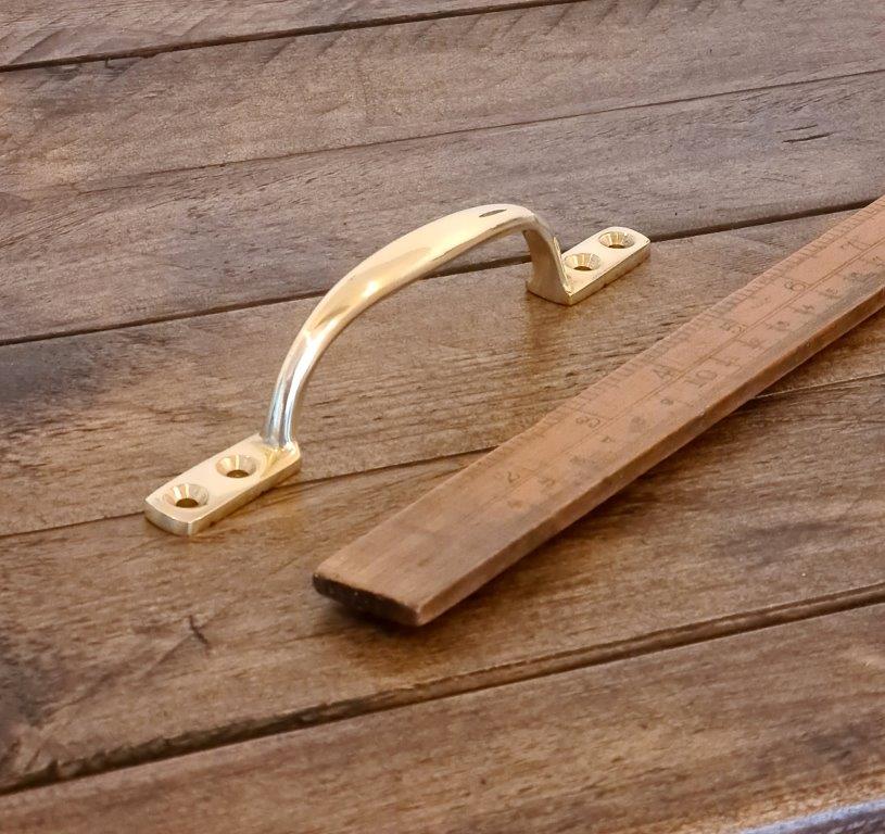 Sash Handle Square End 4 Hole Solid Brass TERRANOVA 150mm - Image 2