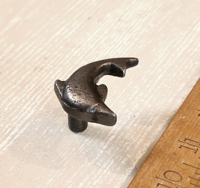 Knob Cupboard DOLPHIN Cast Antique Iron 55mm - Image 2