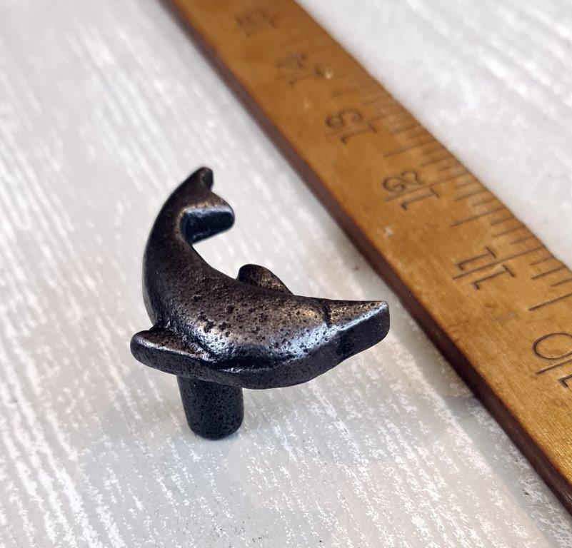 Knob Cupboard DOLPHIN Cast Antique Iron 55mm - Image 3