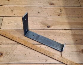 Shelf Bracket Utility Lipped MARSH Antique Iron 152 x 227mm
