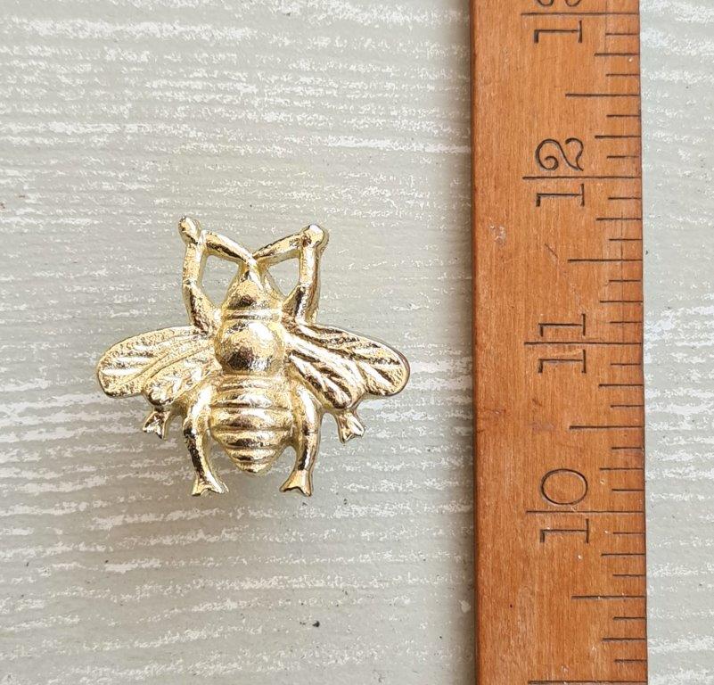 Knob Cupboard BEE Design Brass on Cast Antique Iron 28mm