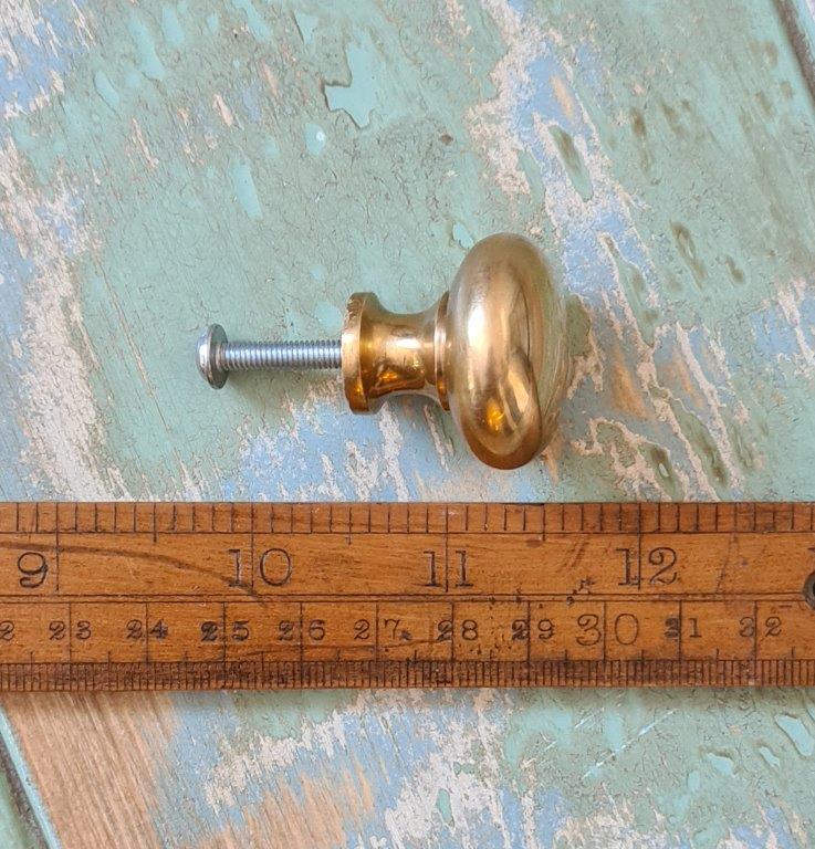Cupboard Knob Plain TERRANOVA Solid Brass 30mm - Image 2