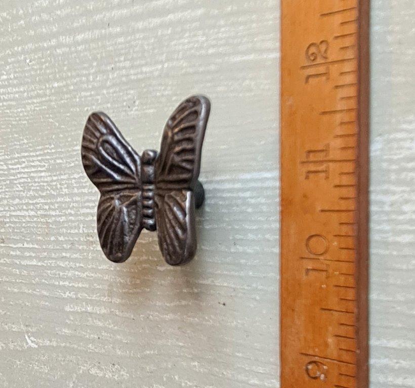 Knob Cupboard BUTTERFLY Cast Antique Iron 50mm - Image 2