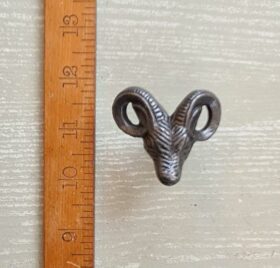Knob Cupboard RAMS HEAD Cast Antique Iron 50mm