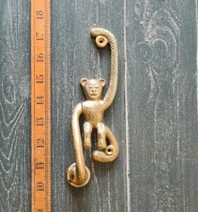 Door Knocker HANGING MONKEY Solid Brass 175mm