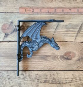 Shelf Bracket WINGED DRAGON Cast Antique Iron 180mm x 150mm