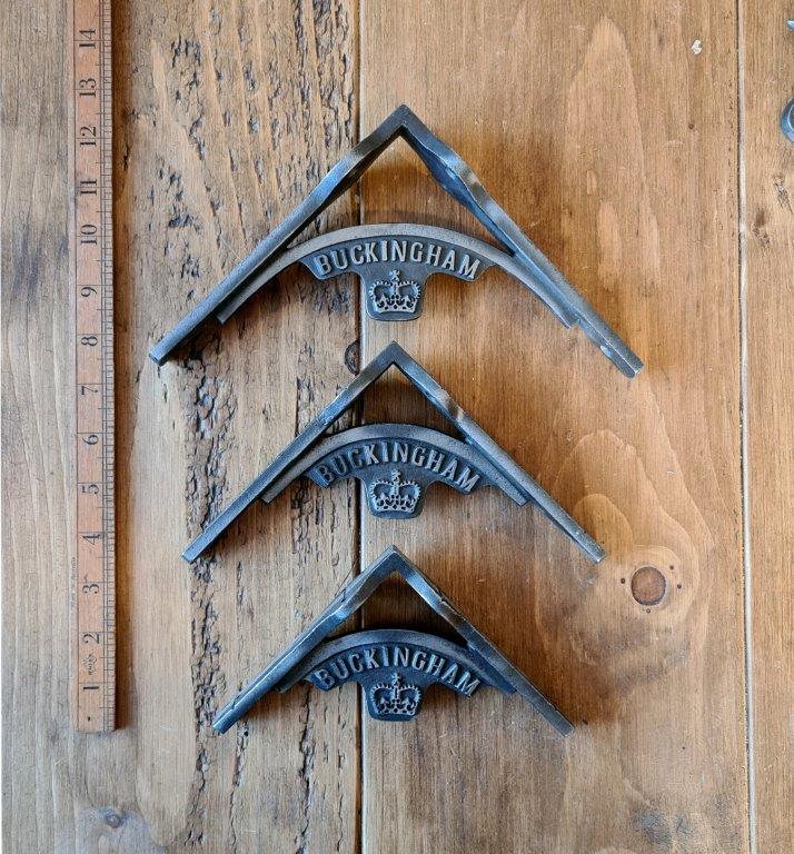Shelf Bracket GALLOWS Rad Lugs BUCKINGHAM Antique Iron 175mm x 175mm - Image 2