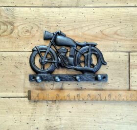 Coat Hook MOTORCYCLE 4 Hooks Cast Antique Iron 210mm