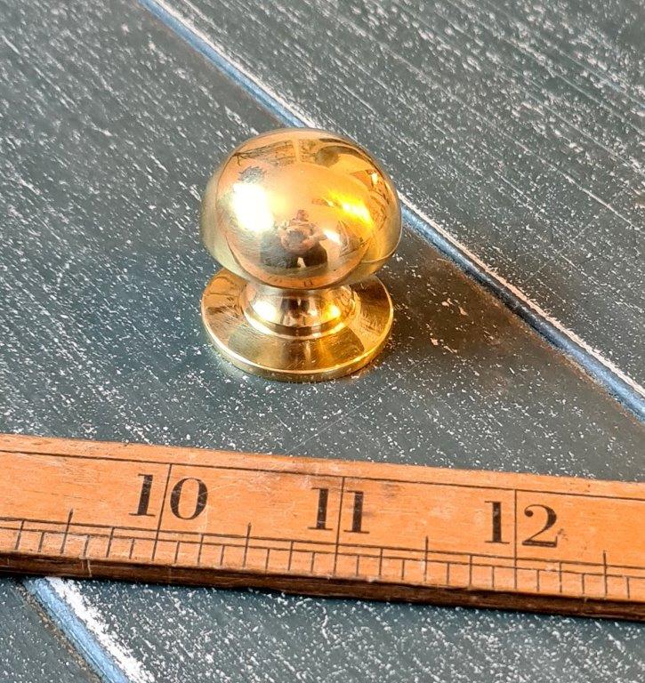 Knob Cupboard Domed MUSHROOM Polished Brass 32mm - Image 3