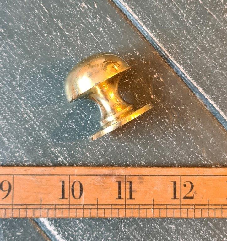 Knob Cupboard Domed MUSHROOM Polished Brass 32mm - Image 2