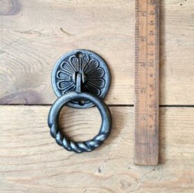 Drop Ring Pull Handle Heavy Duty Antique Cast Iron 60mm Diameter x 100mm High