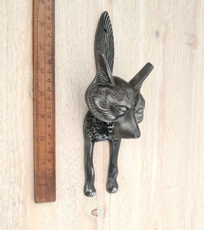 Door Knocker FOX SIERRA Large Cast Antique Iron 240mm - Image 2