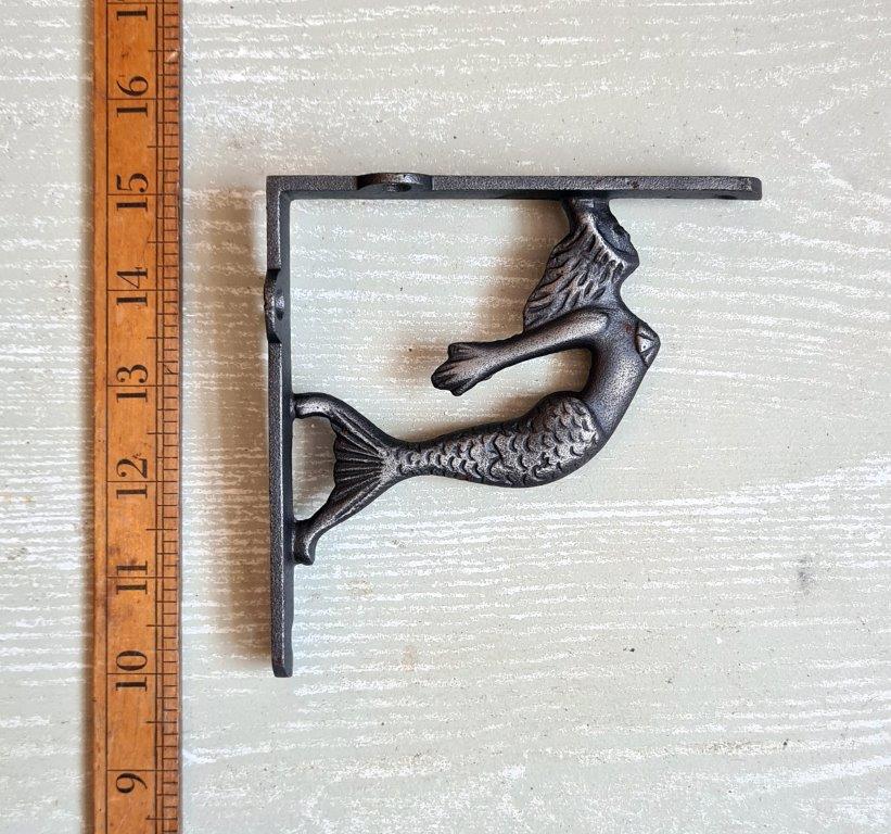 Shelf Bracket MERMAID Cast Antique Iron 125mm - Image 2