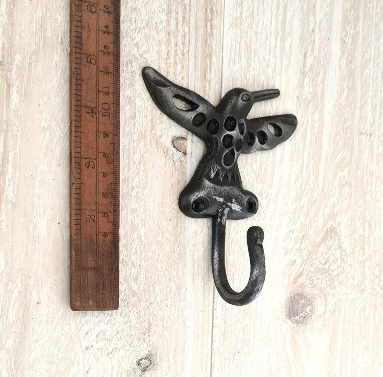 Coat Hook KINGFISHER Cast Antique Iron 110mm x 125mm High - Image 2