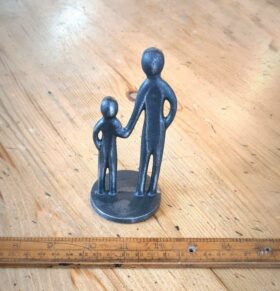 Paperweight Ornament MAN & BOY Cast Antique Iron 135mm