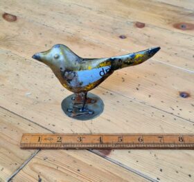 Ornament Tin BIRD Sparrow Upcycled Sheet Metal 160mm x 120mm (P73)