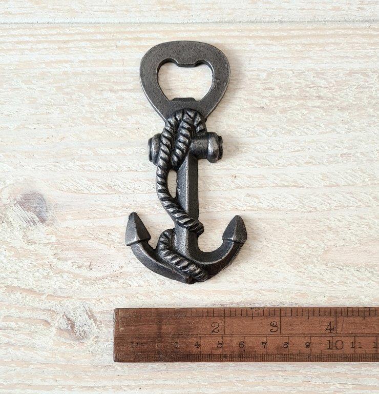 Bottle Opener Hand Held ANCHOR Antique Iron 110mm