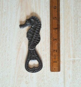 Bottle Opener Hand Held SEAHORSE Antique Iron Short 130mm