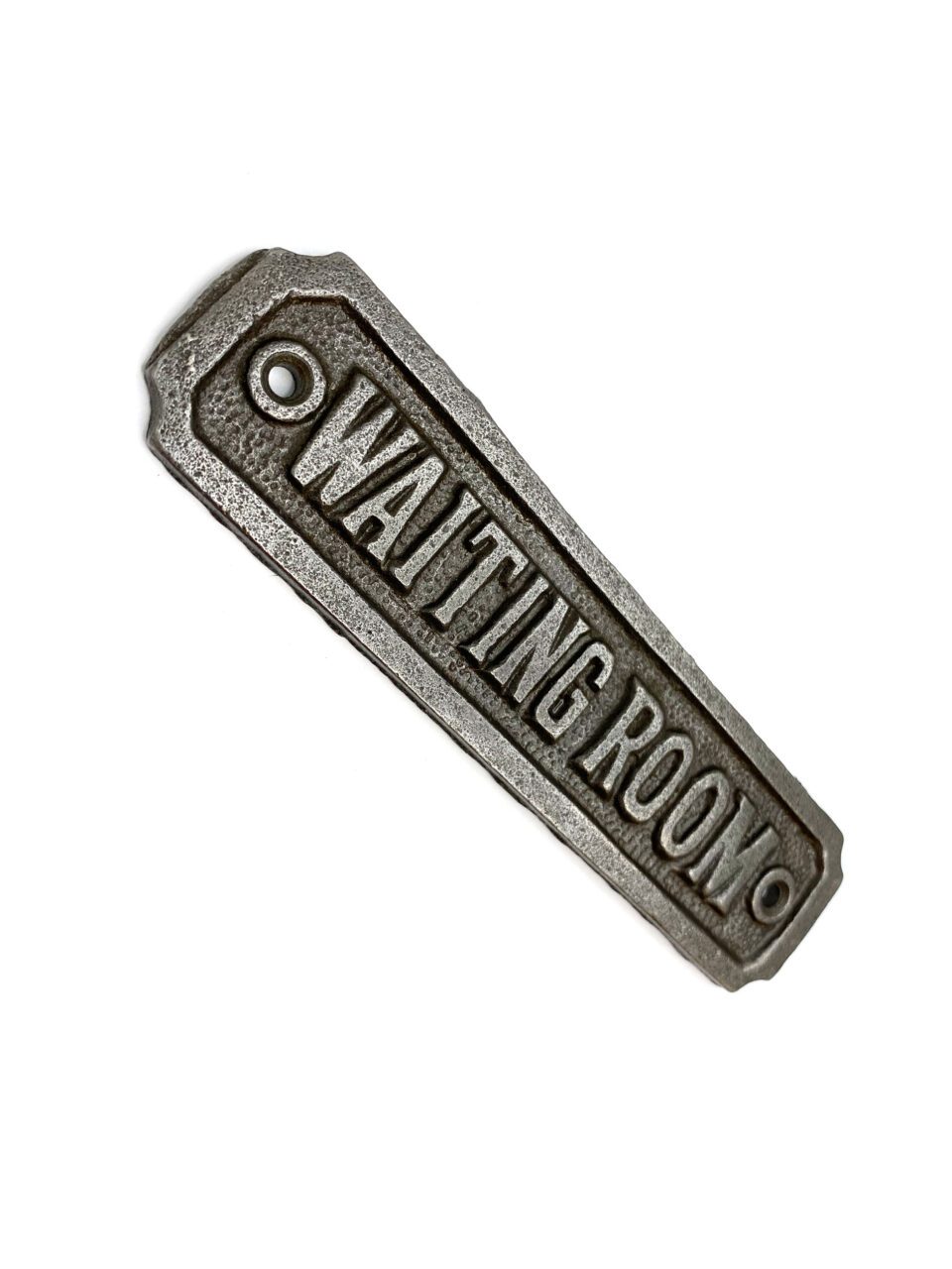 Plaque WAITING ROOM Cast Ant Iron 147mm x 36mm