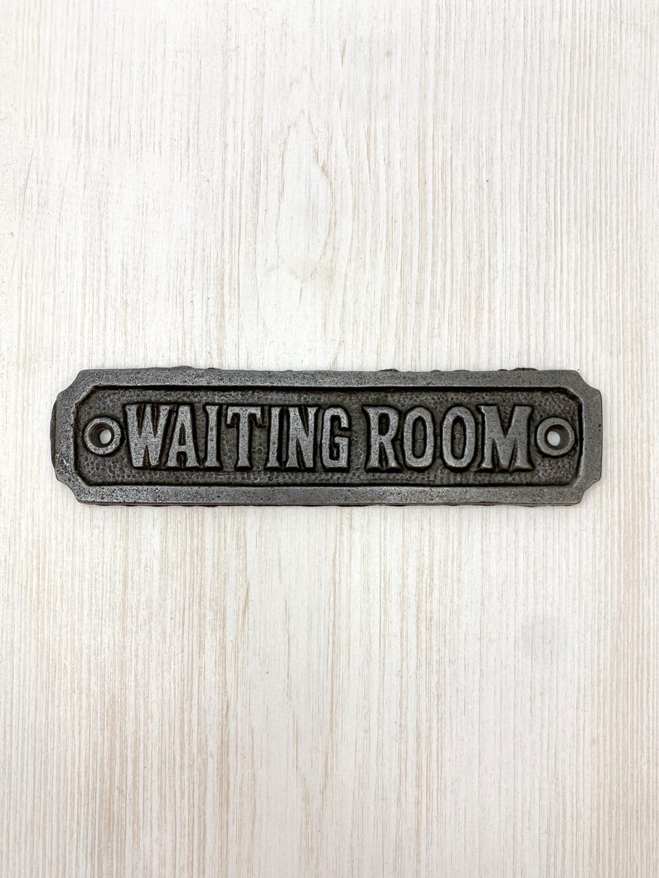 Plaque WAITING ROOM Cast Ant Iron 147mm x 36mm - Image 2