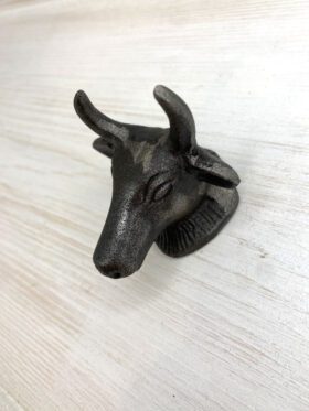 Knob Cupboard HORNED BUFFALO Cast Antique Iron 75mm