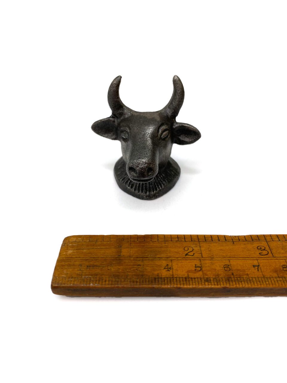 Knob Cupboard HORNED BUFFALO Cast Antique Iron 75mm - Image 2