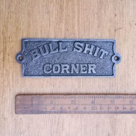 grey antique cast iron bar plaque