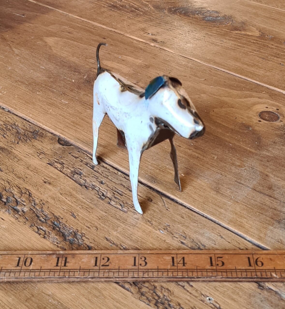 Ornament Tin STANDING DOG Upcycled Metal Sheet 120mm (F555) - Image 5