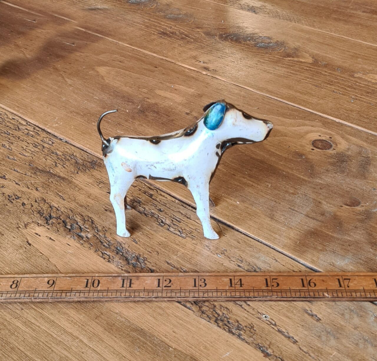 Ornament Tin STANDING DOG Upcycled Metal Sheet 120mm (F555) - Image 4