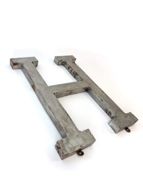 Wall Mounted Letter 'H' Antique Finish 400mm 16" High