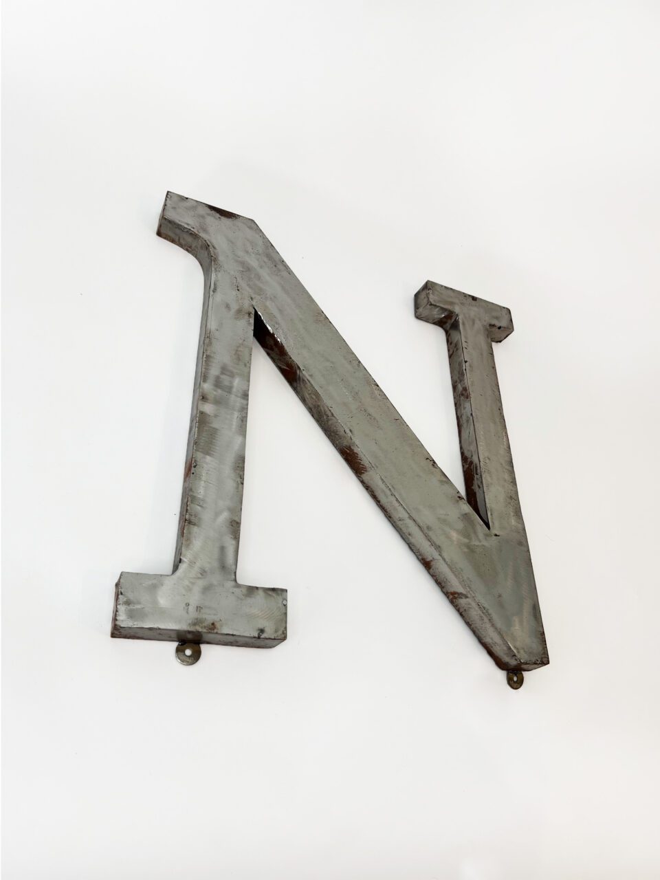 Wall Mounted Letter 'N' Antique Finish 400mm 16" High - Image 2