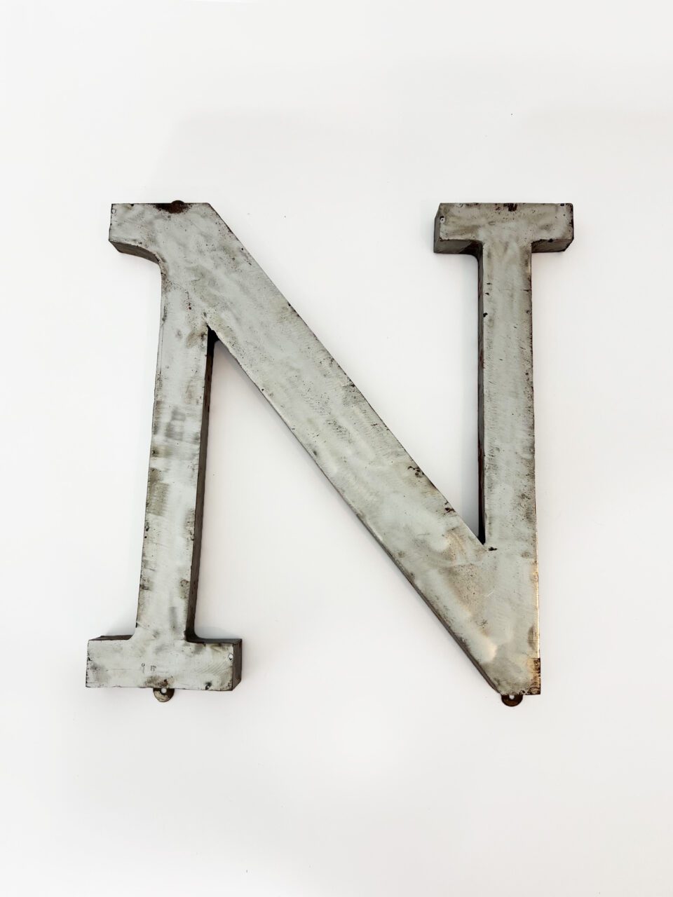 Wall Mounted Letter 'N' Antique Finish 400mm 16" High - Image 3