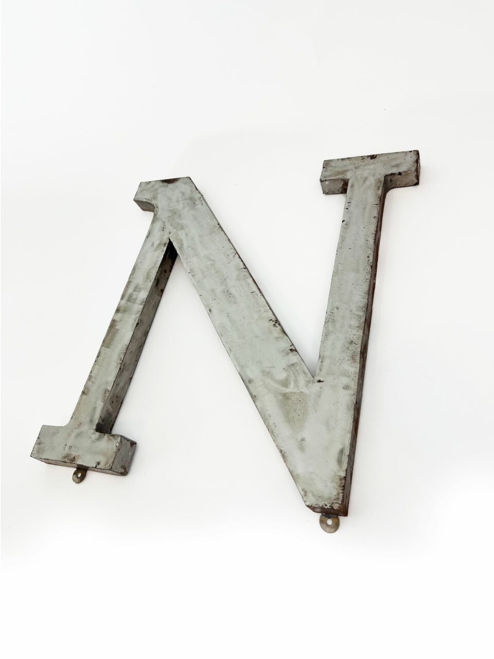 Wall Mounted Letter 'N' Antique Finish 400mm 16" High - Image 4