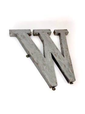 Wall Mounted Letter 'W' Antique Finish 400mm 16" High