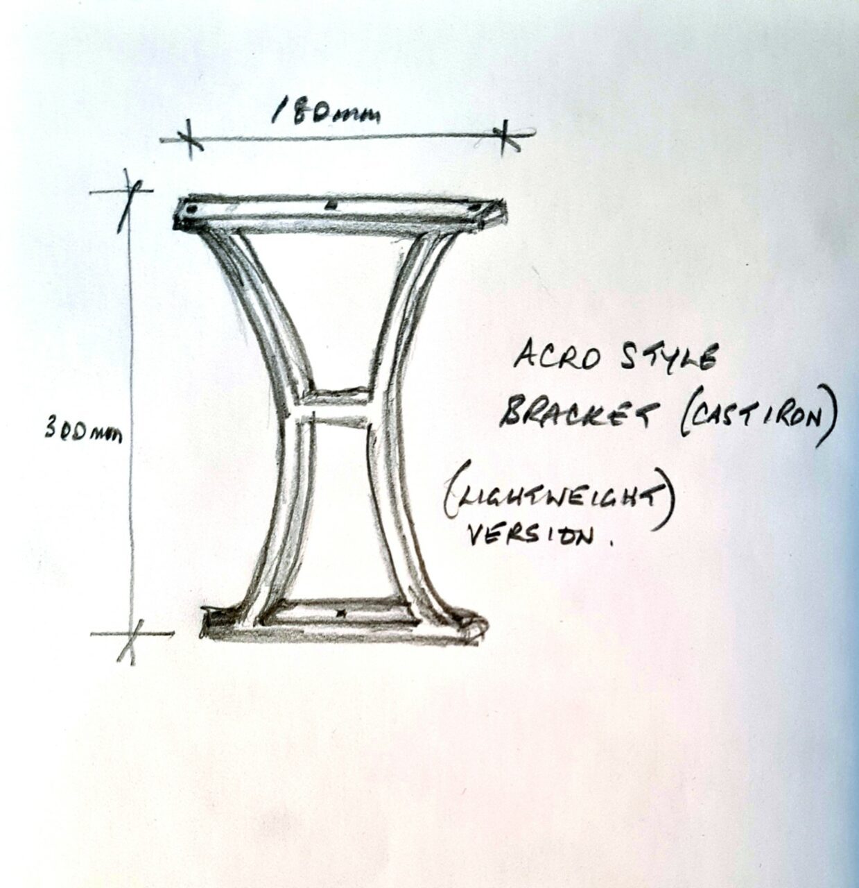 Shelf Support Bracket ACRO Cast Antique Iron 300 x 180mm - Image 4