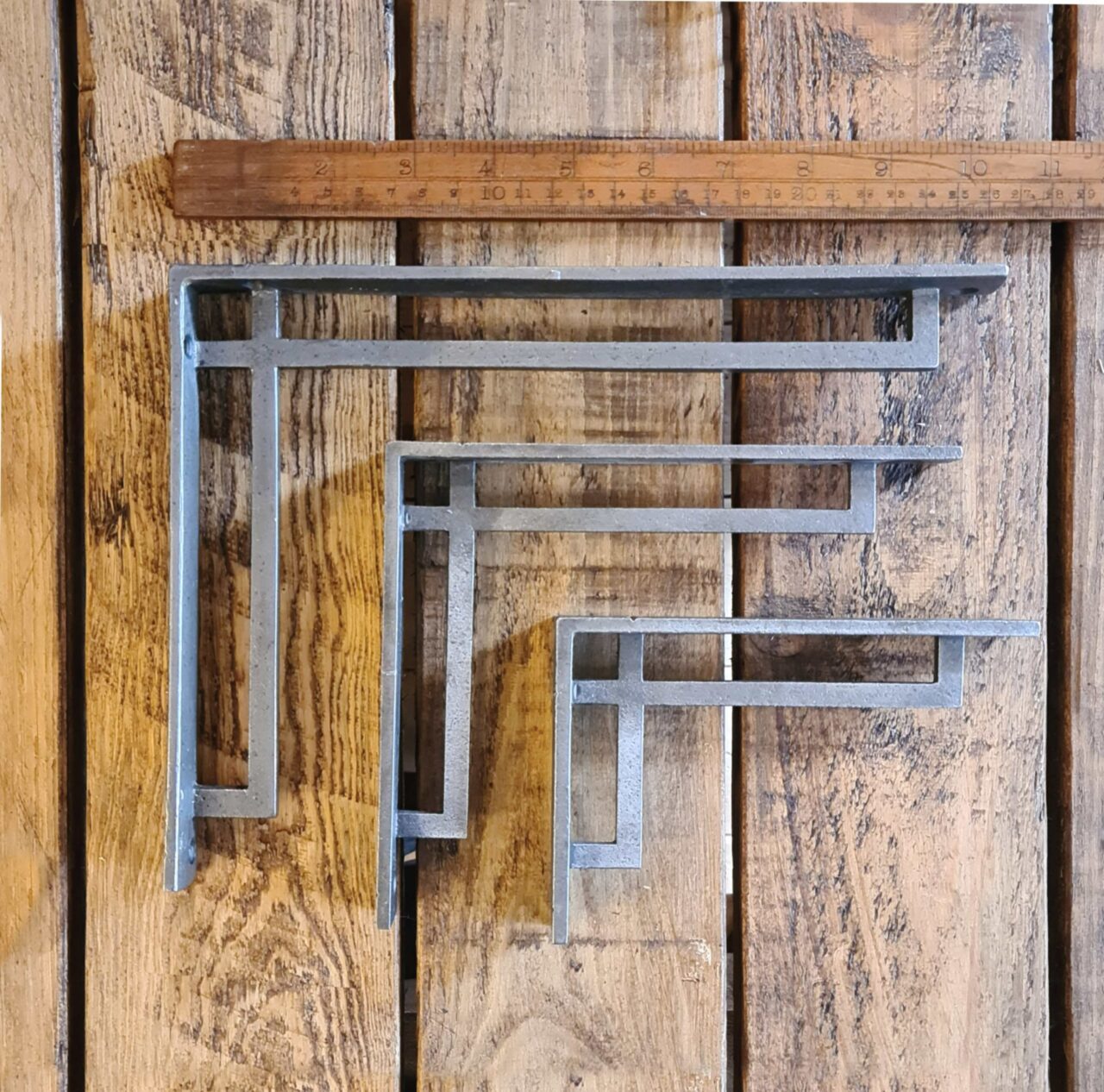 Shelf Bracket ART DECO MORRIS Cast Antique Iron 195mm x 260mm - Image 4
