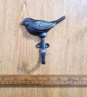 Coat Hook Single WREN Cast Antique Iron 125mm