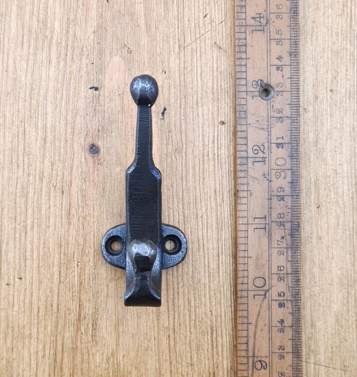 Hat & Coat Hook Double IKEA Cast Antique Iron 120mm