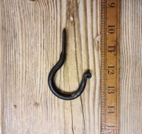 Ceiling Hook Screw In Black Wax 25mm screw O/A 90mm